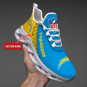 Los Angeles Chargers Personalized NFL Max Soul Shoes Ver 2