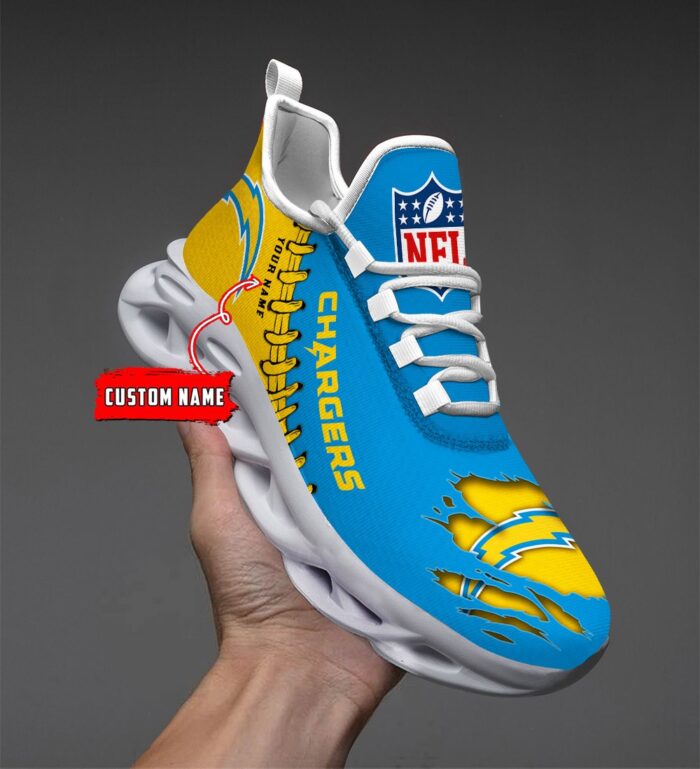 Los Angeles Chargers Personalized NFL Max Soul Shoes for Fan