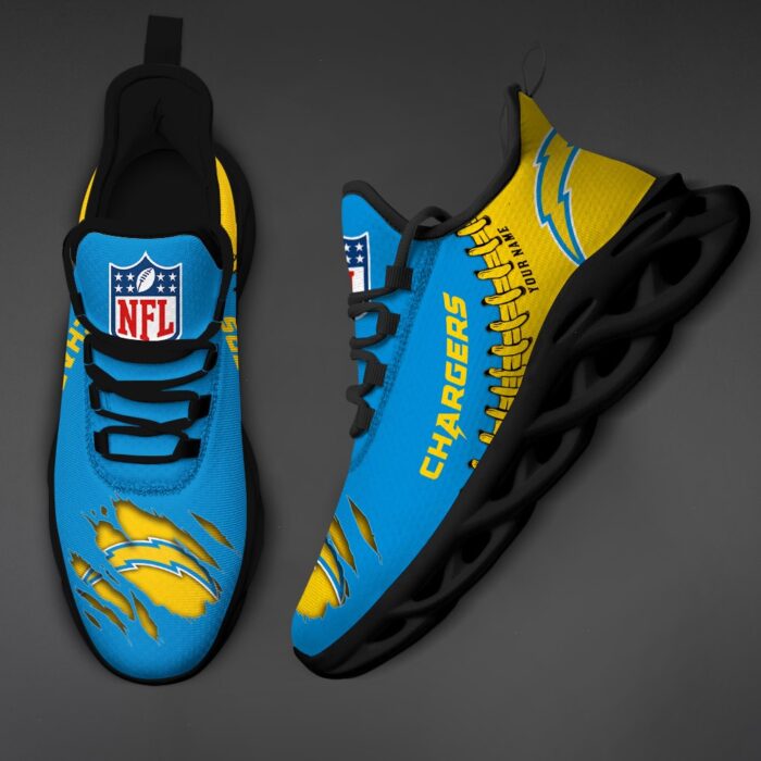 Los Angeles Chargers Personalized NFL Max Soul Shoes for Fan