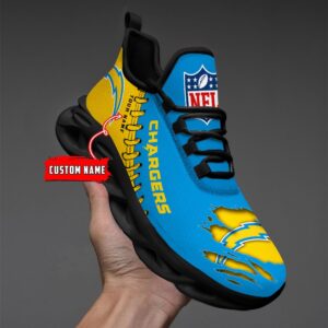 Los Angeles Chargers Personalized NFL Max Soul Shoes for Fan