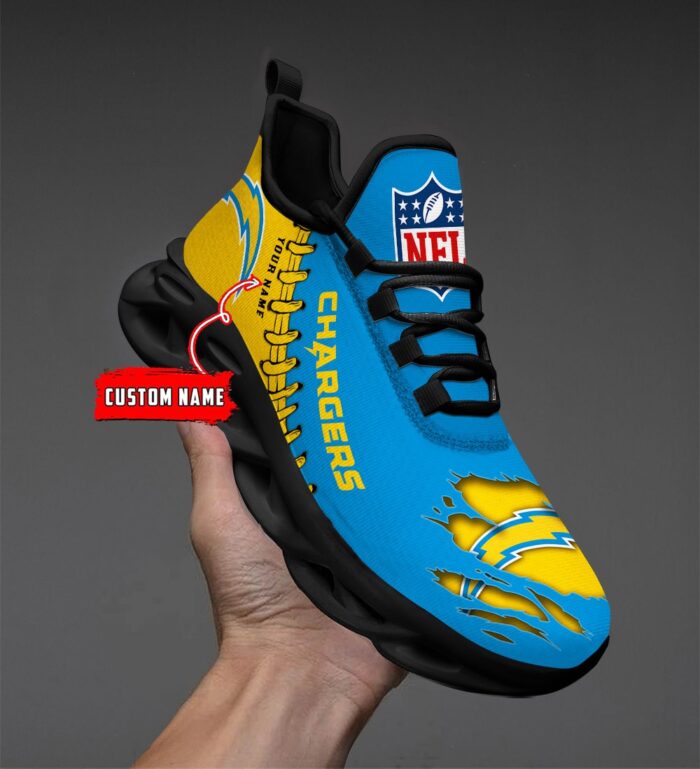 Los Angeles Chargers Personalized NFL Max Soul Shoes for Fan