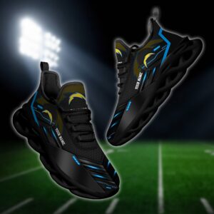 Los Angeles Chargers Personalized NFL Sport Black Max Soul Shoes