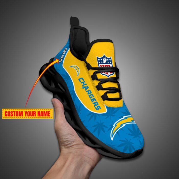 Los Angeles Chargers Personalized Weed Limited Edition Max Soul Shoes