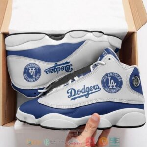 Los Angeles Dodgers Mlb Big Logo Football Team Air Jordan 13 Sneaker Shoes