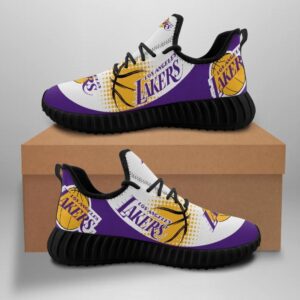 Los Angeles Laker Custom Shoes Sport Sneakers Basketball Los Angeles Laker Yeezy Boost Yeezy Shoes