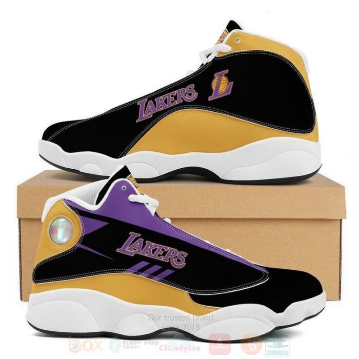 Los Angeles Lakers Nba Football Team Air Jordan 13 Shoes