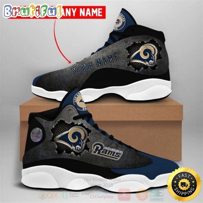 Los Angeles Rams NFL Football Team Custom Name Air Jordan 13 Shoes