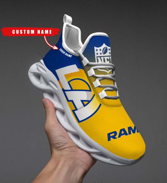 Los Angeles Rams Personalized Custom Name Max Soul Shoes