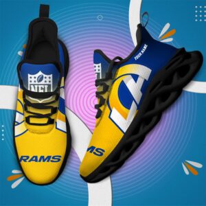 Los Angeles Rams Personalized Custom Name Max Soul Shoes