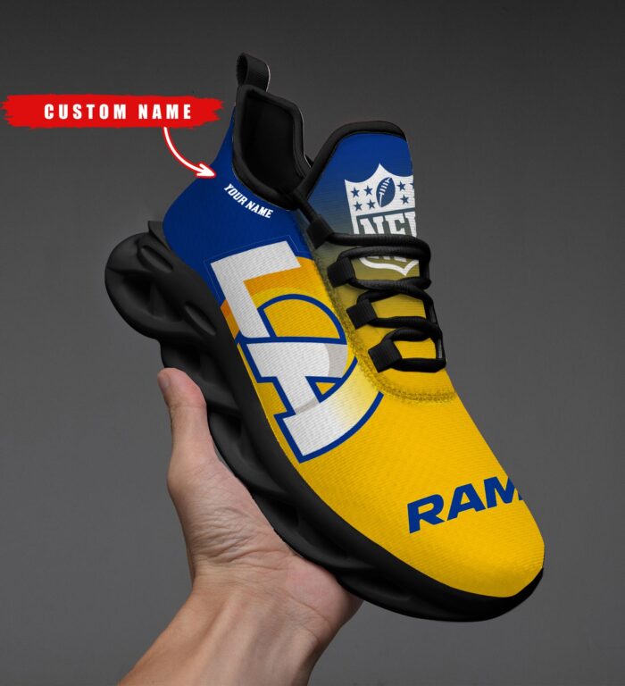 Los Angeles Rams Personalized Custom Name Max Soul Shoes