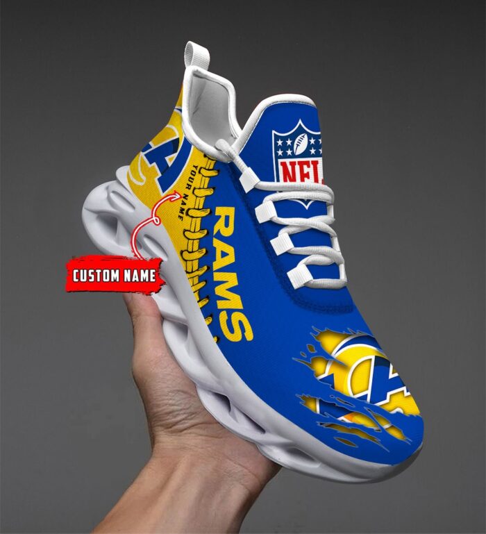 Los Angeles Rams Personalized NFL Max Soul Shoes for Fan