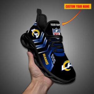 Los Angeles Rams Personalized NFL Metal Style Design Max Soul Shoes