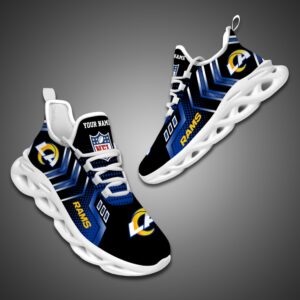 Los Angeles Rams Personalized NFL Metal Style Design Max Soul Shoes