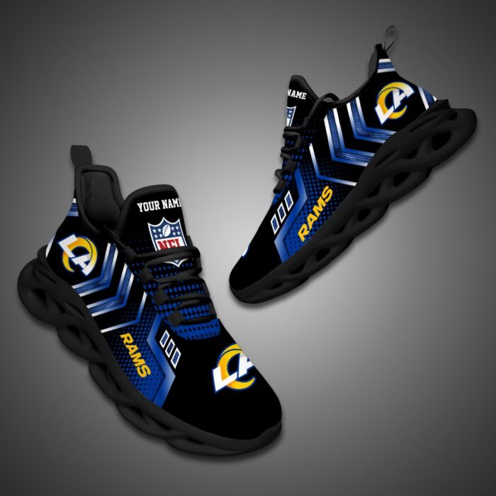 Los Angeles Rams Personalized NFL Metal Style Design Max Soul Shoes