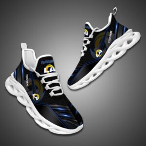 Los Angeles Rams Personalized NFL Neon Light Max Soul Shoes