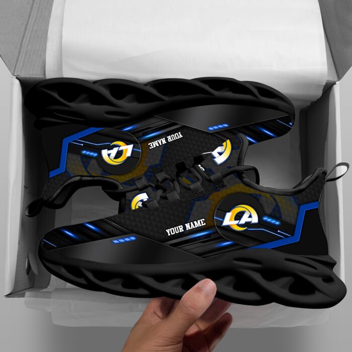 Los Angeles Rams Personalized NFL Sport Black Max Soul Shoes