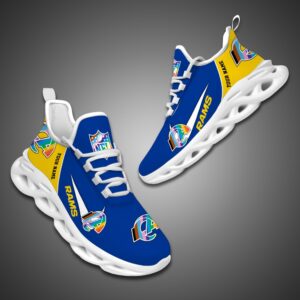 Los Angeles Rams Personalized Pride Month Luxury NFL Max Soul Shoes Ver 2