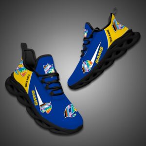 Los Angeles Rams Personalized Pride Month Luxury NFL Max Soul Shoes Ver 2