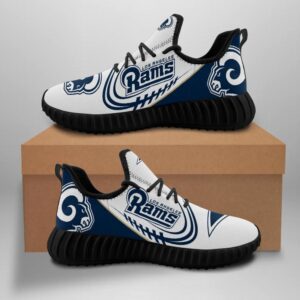 Los Angeles Rams Unisex Sneakers New Sneakers Football Custom Shoes Los Angeles Rams Yeezy Boost