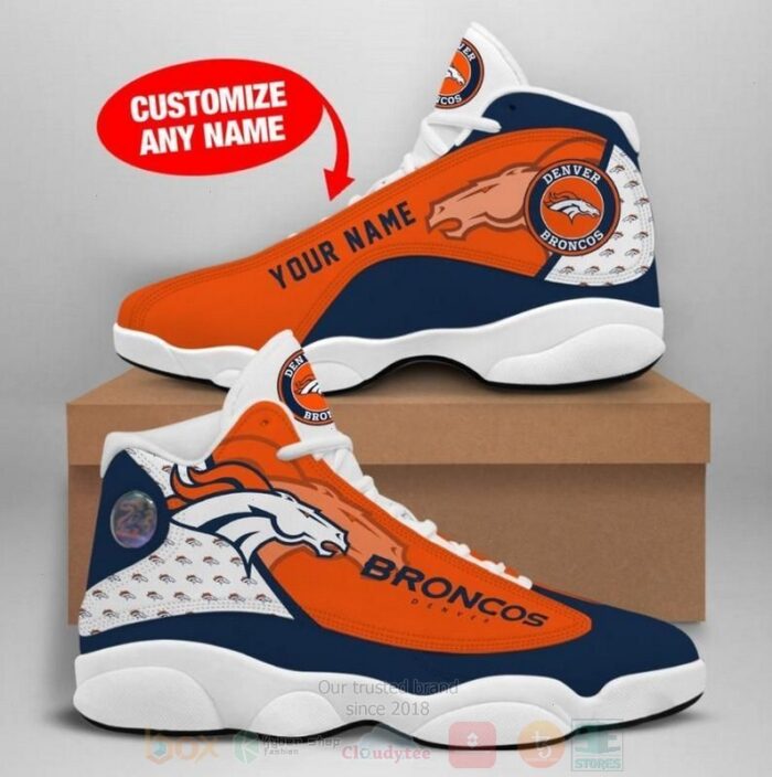 Los Denver Broncos Nfl Custom Name Air Jordan 13 Shoes