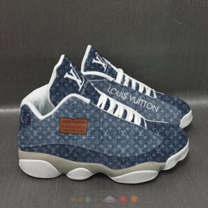 Louis Vuitton Blue Pattern Air Jordan 13 Shoes