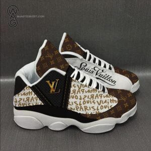 Louis Vuitton Gold Classic Monogram Fashion Air Jordan 13 Sneakers