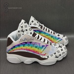 Louis Vuitton Gold Classic Symbol Multicolor Air Jordan 13 Sneakers