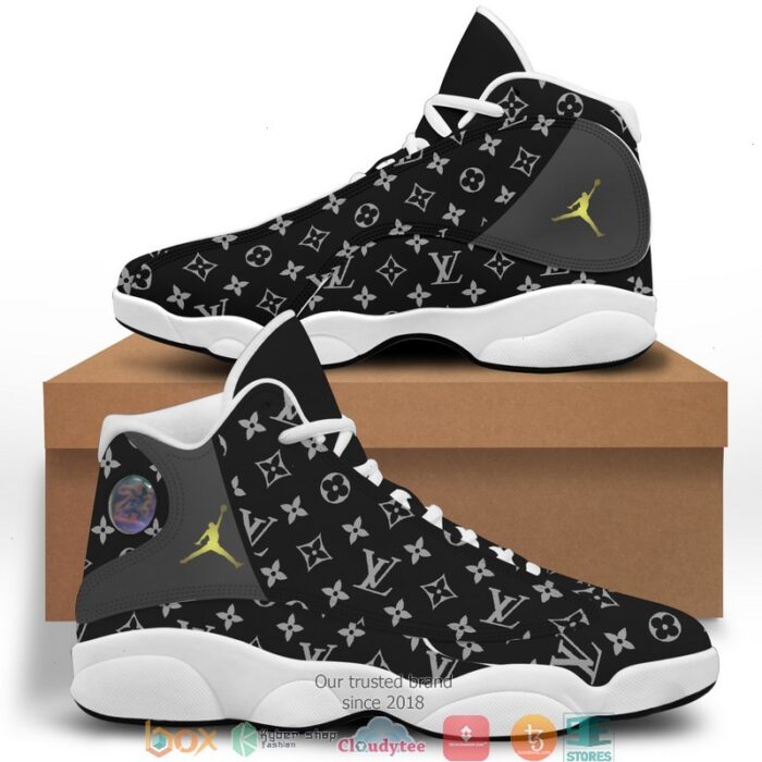 Louis Vuitton Lv Black Air Jordan 13 Sneaker Shoes