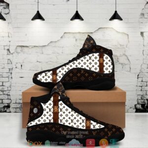 Louis Vuitton Lv Brown And White Air Jordan 13 Sneaker Shoes