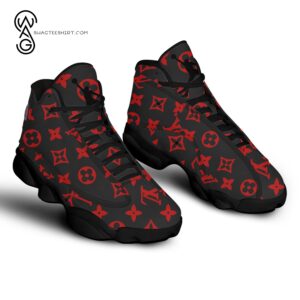 Louis Vuitton Monogram Red And Black Air Jordan 13 Sneakers