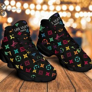 Louis Vuitton Multicolor Classic Symbol Black Version Air Jordan 13 Sneakers