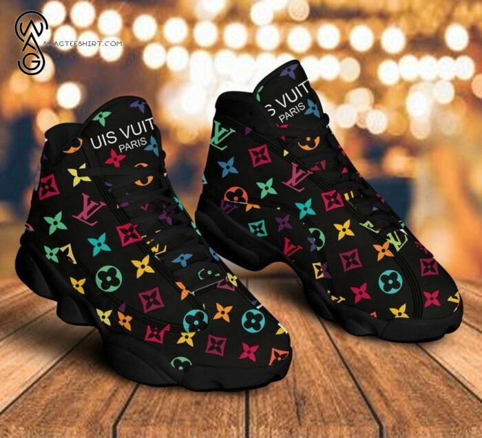 Louis Vuitton Multicolor Classic Symbol Black Version Air Jordan 13 Sneakers