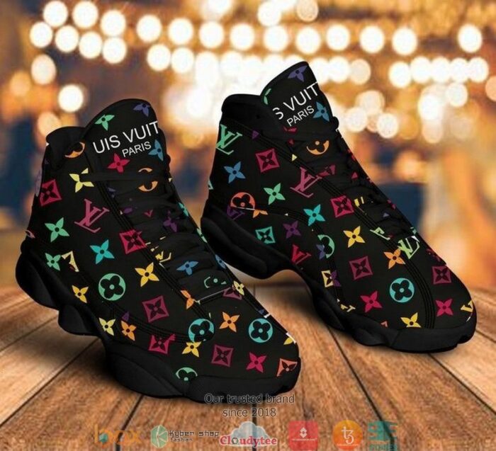 Louis Vuitton Paris Multicolor Pattern Air Jordan 13 Sneaker Shoes