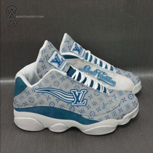 Louis Vuitton Symbol Blue And White Air Jordan 13 Sneakers