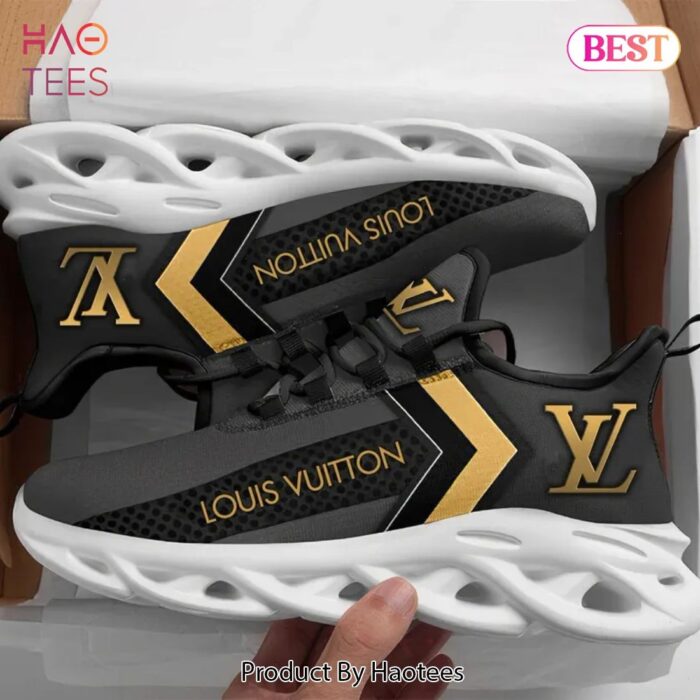 Louis Vuitton Yellow Logo Grey Max Soul Shoes Luxury Brand Gifts For Men Women