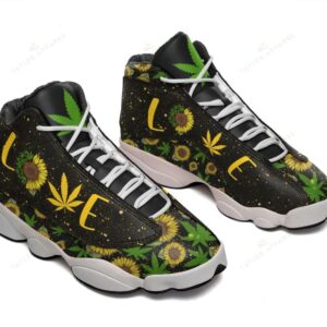 Love Weed Sunflower Air Jordan 13 Shoes