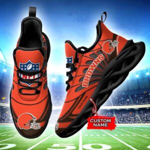 M7 NFL Cleveland Browns Max Soul Sneaker Custom Name Shoes 62