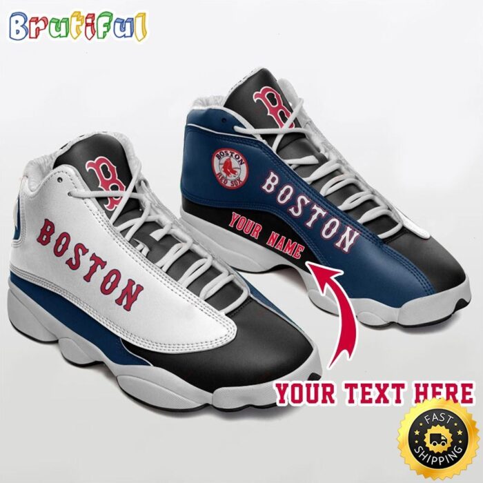 MLB Boston Red Sox Custom Name Air Jordan 13 Shoes V2