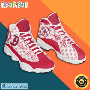 MLB Boston Red Sox Custom Name Logo Air Jordan 13 Shoes