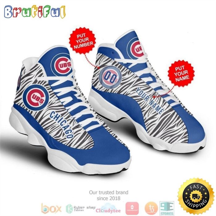 MLB Chicago Cubs Custom Name Number Air Jordan 13 Shoes V9