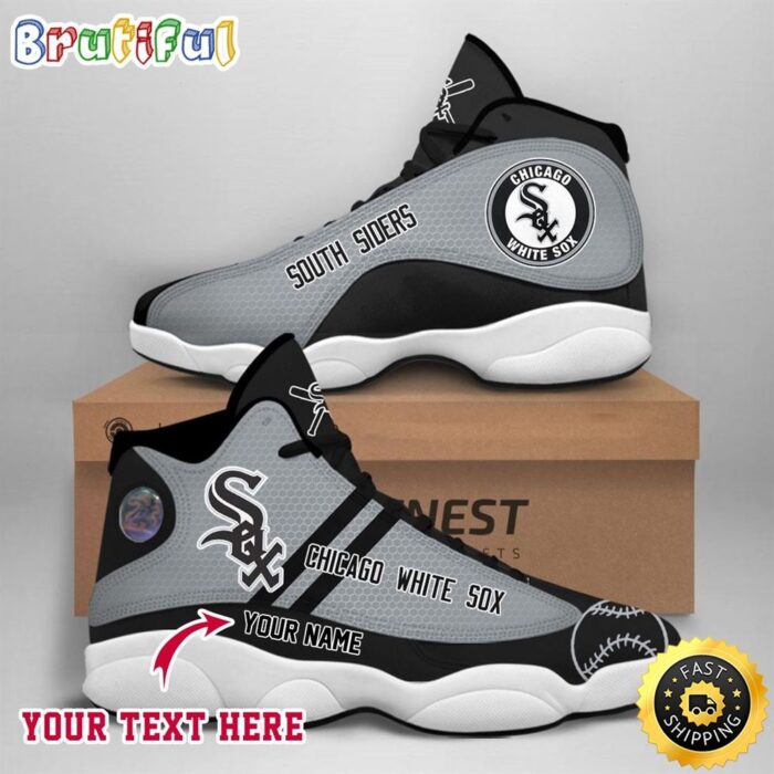 MLB Chicago White Sox Custom Name Air Jordan 13 Shoes V3