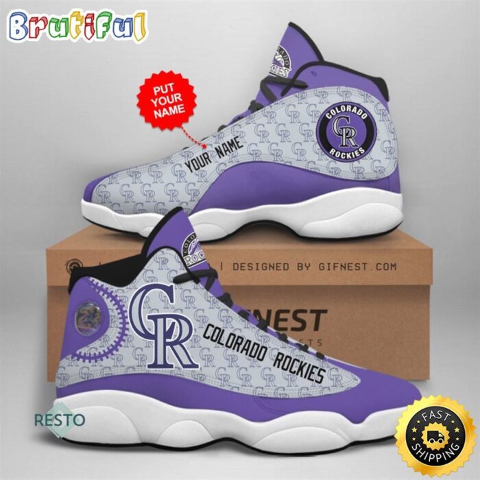 MLB Colorado Rockies Custom Name Air Jordan 13 Shoes V6