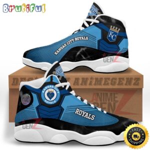 MLB Kansas City Royals Cyan Black Dot Air Jordan 13 Shoes