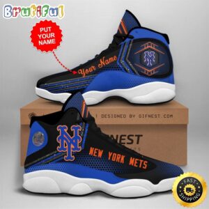 MLB New York Mets Custom Name Air Jordan 13 Shoes V8