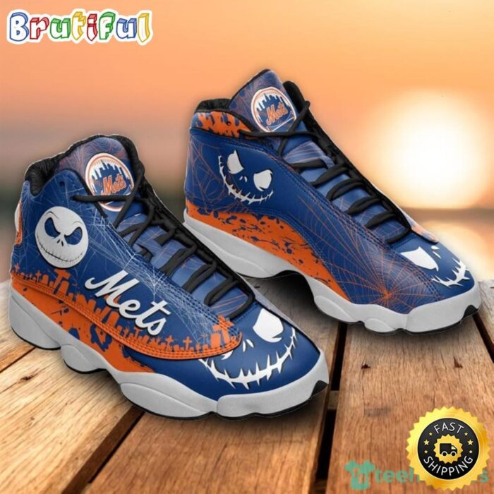 MLB New York Mets Jack Skellington Halloween Air Jordan 13 Shoes