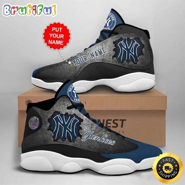 MLB New York Yankees Custom Name Air Jordan 13 Shoes V14