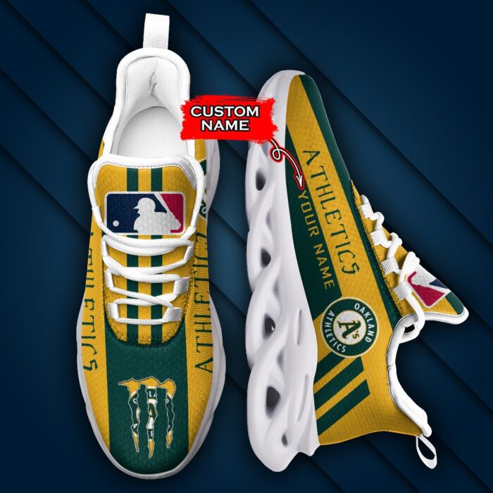 MLB Oakland Athletics Max Soul Sneaker Custom Name Style 1