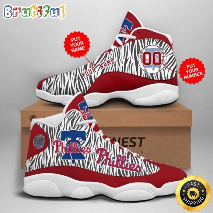 MLB Philadelphia Phillies Custom Name Number Air Jordan 13 Shoes V6