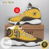 MLB San Diego Padres Custom Name Air Jordan 13 Shoes V2