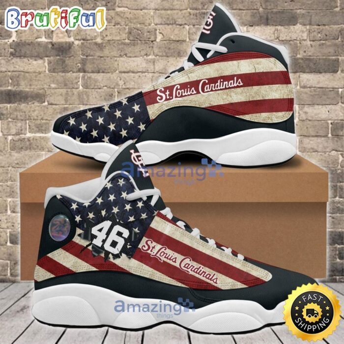 MLB St. Louis Cardinals American Flag Air Jordan 13 Shoes